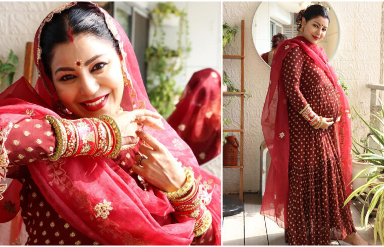 सोलह श्रृंगार कर एक्ट्रेस देबिना बनर्जी ने बेबी बंप के साथ निभाई गोद भराई की रस्म